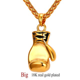 U7 Boxing Glove Necklaces & Pendants Gold Color Stainless Steel Fitness Sport Men Jewelry Sale P905