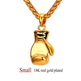 U7 Boxing Glove Necklaces & Pendants Gold Color Stainless Steel Fitness Sport Men Jewelry Sale P905