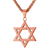 U7 Jewish Magen Star of David Necklace Men/Women Bat Mitzvah Gift Israel Judaica Hebrew Jewelry Hanukkah Pendant Gold Color P723