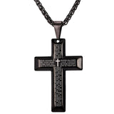U7 Big Cross Necklaces Black/Gold Color Stainless Steel Bible Cross Pendant & Chain For Men Hip Hop Jewelry Christmas Gift P868