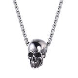 U7 Halloween Jewelry Skull Necklace Stainless Steel Gothic Biker Pendant & Chain For Men/Women Punk Gift Gold/Black Color P1133