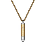 U7 New Stainless Steel Bullet Pendant Men Necklace Two Use Wholesale Trendy Gold Cross Bible Christian Necklace Men Jewelry P814