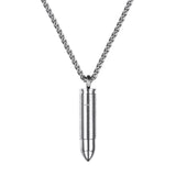 U7 New Stainless Steel Bullet Pendant Men Necklace Two Use Wholesale Trendy Gold Cross Bible Christian Necklace Men Jewelry P814