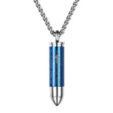U7 New Stainless Steel Bullet Pendant Men Necklace Two Use Wholesale Trendy Gold Cross Bible Christian Necklace Men Jewelry P814