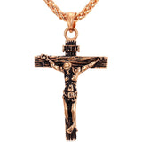 U7 INRI Crucifix Jesus Piece Stainless Steel Pendant & Necklace for Men Catholic Religious Cross Gold Hip-hop Jewelry Gifts P624
